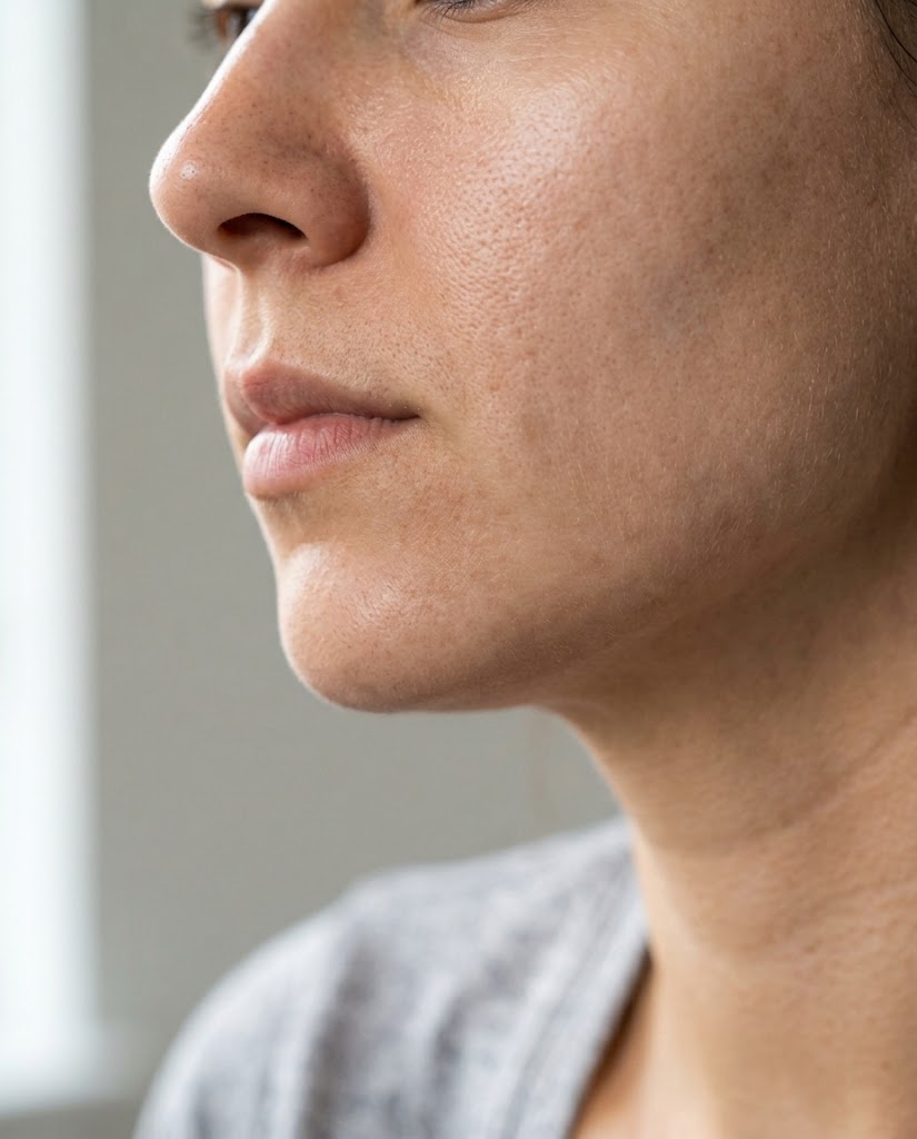 Illustrative simulation - chin dark marks, after