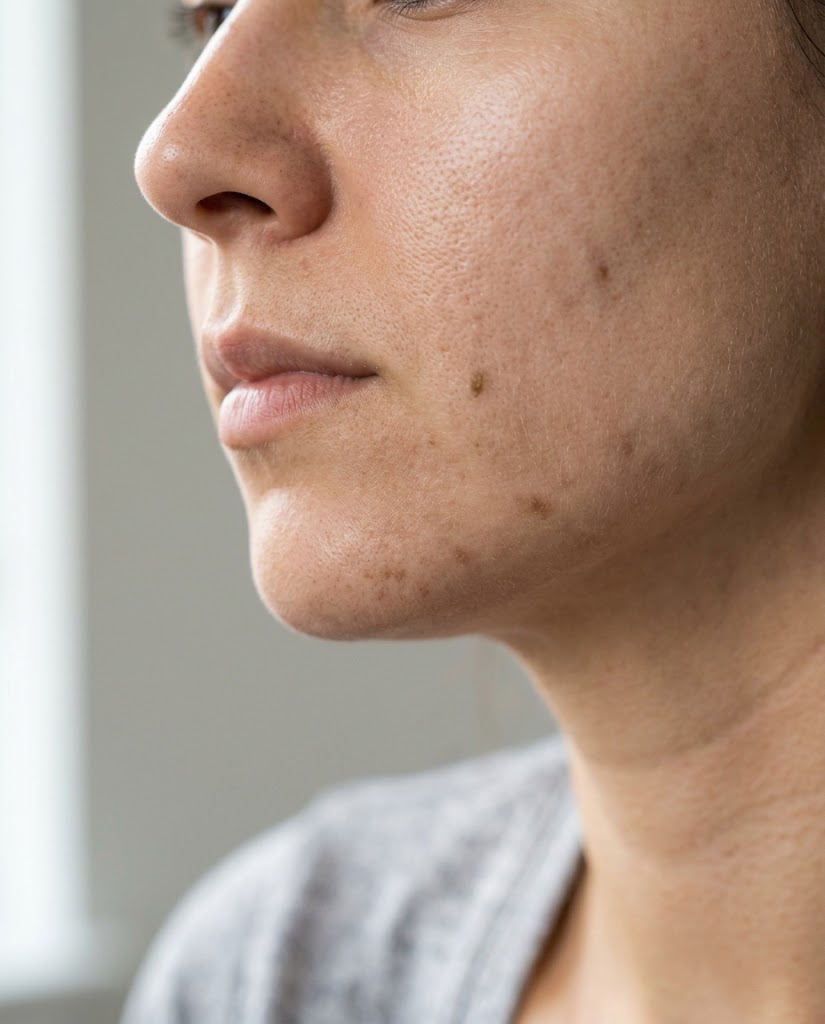 Illustrative simulation - chin dark marks, before