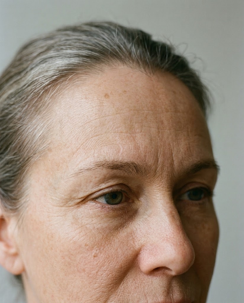 Illustrative simulation - forehead age spots, after