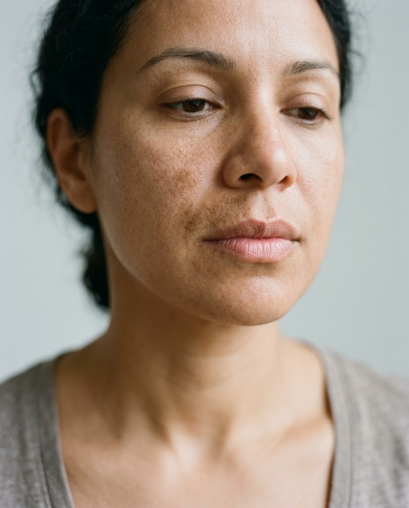 Illustrative simulation - upper lip melasma-prone, before