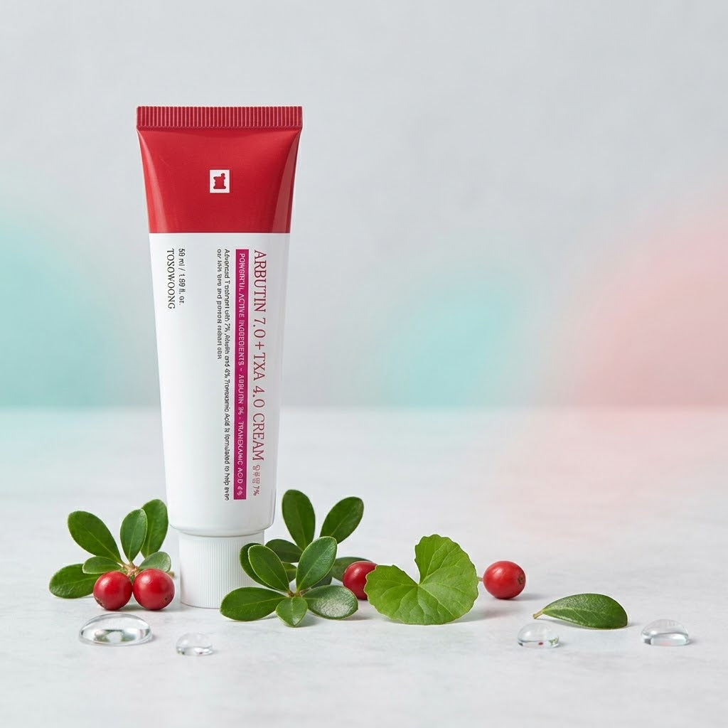 Cream tube with botanical ingredients